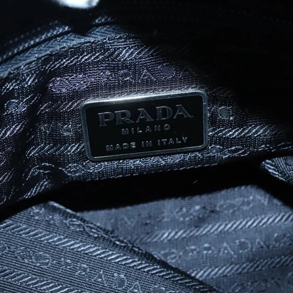PRADA Tote Bag Nylon Black Silver Auth ti3279 - Picture 13 of 16